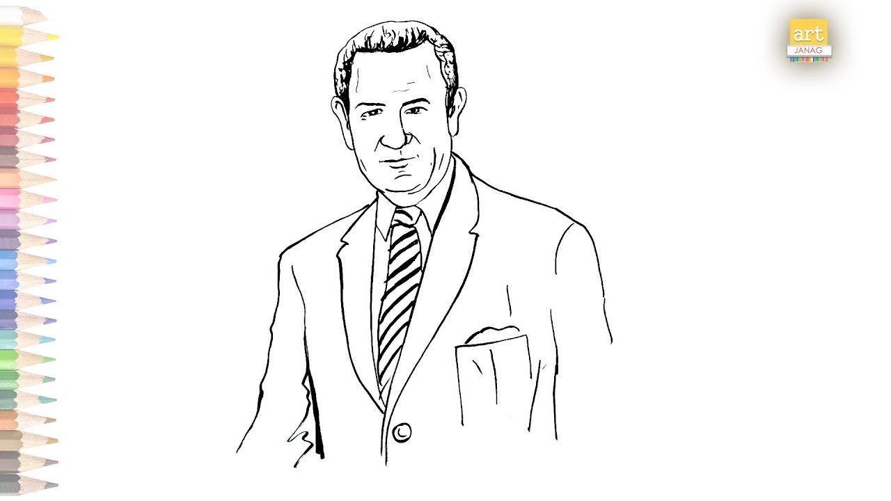Lyndon b johnson drawing how to draw lyndon b johnson drawing step by step