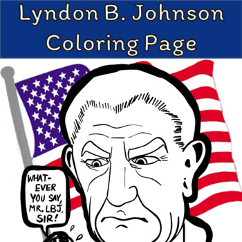 President lyndon b johnson coloring page by creedley studios tpt