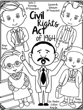 Civil rights act coloring page activity famous figures civil rights movement
