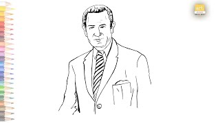 Lyndon b johnson drawing how to draw lyndon b johnson drawing step by step