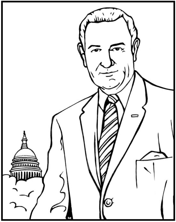 Lyndon johnson coloring page purple kitty