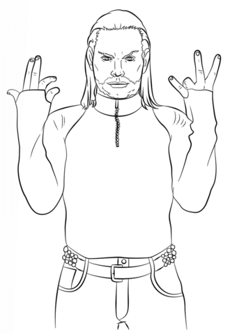Wwe jeff hardy coloring page free printable coloring pages