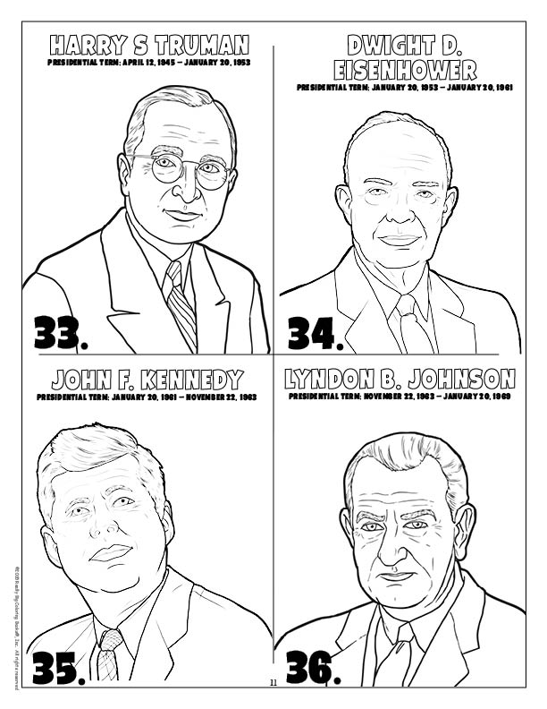 American presidents imprint coloring book
