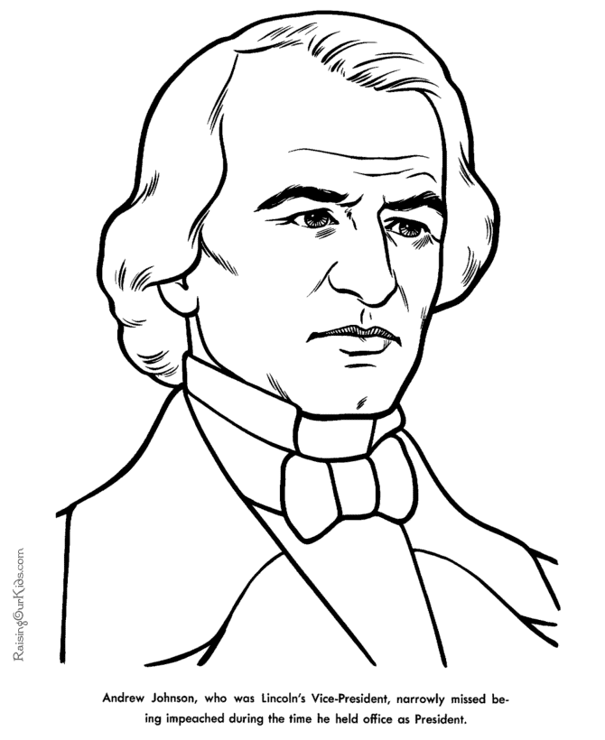 Andrew johnson coloring page