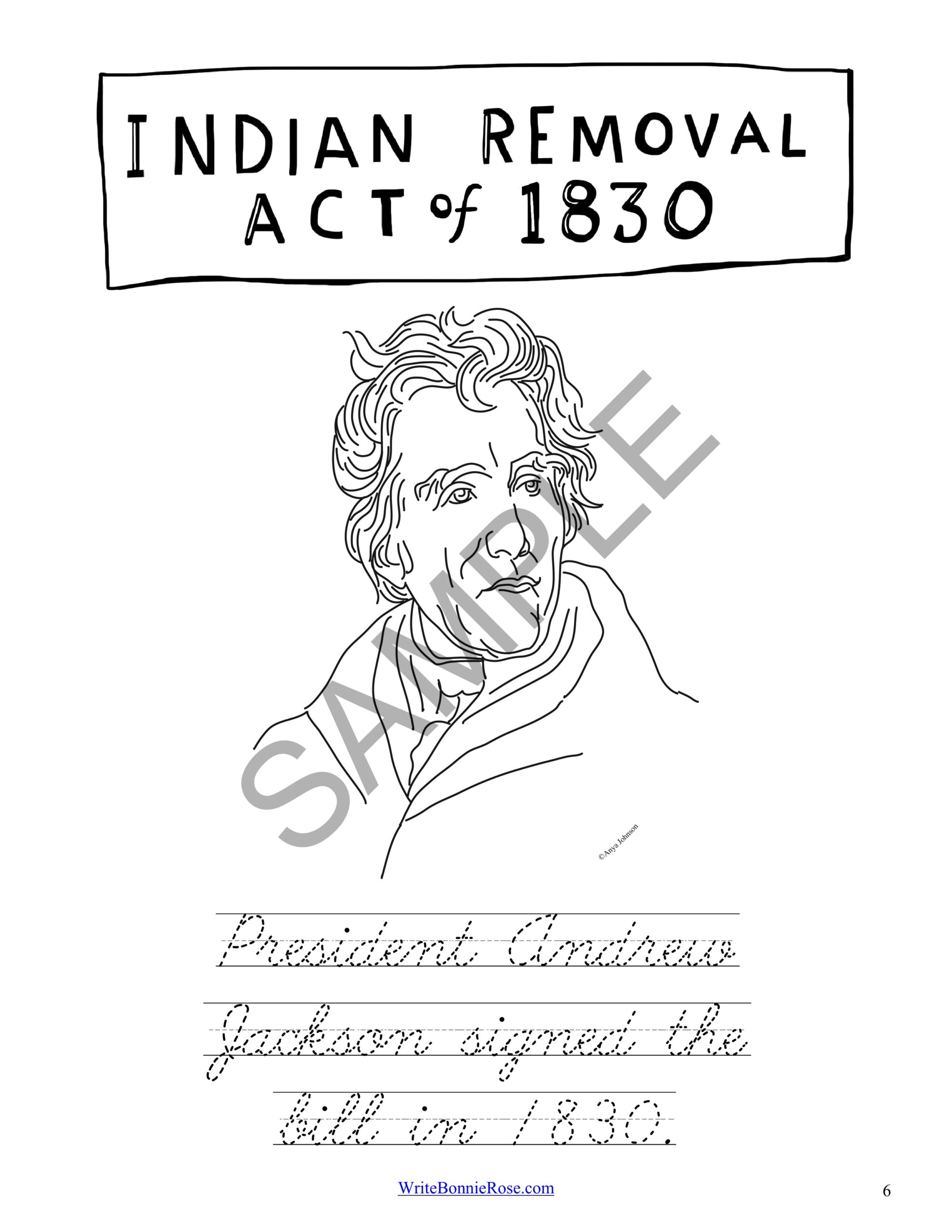 Trail of tears coloring book