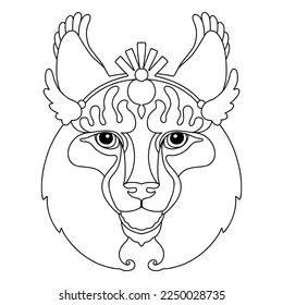 Lynx drawing over royalty