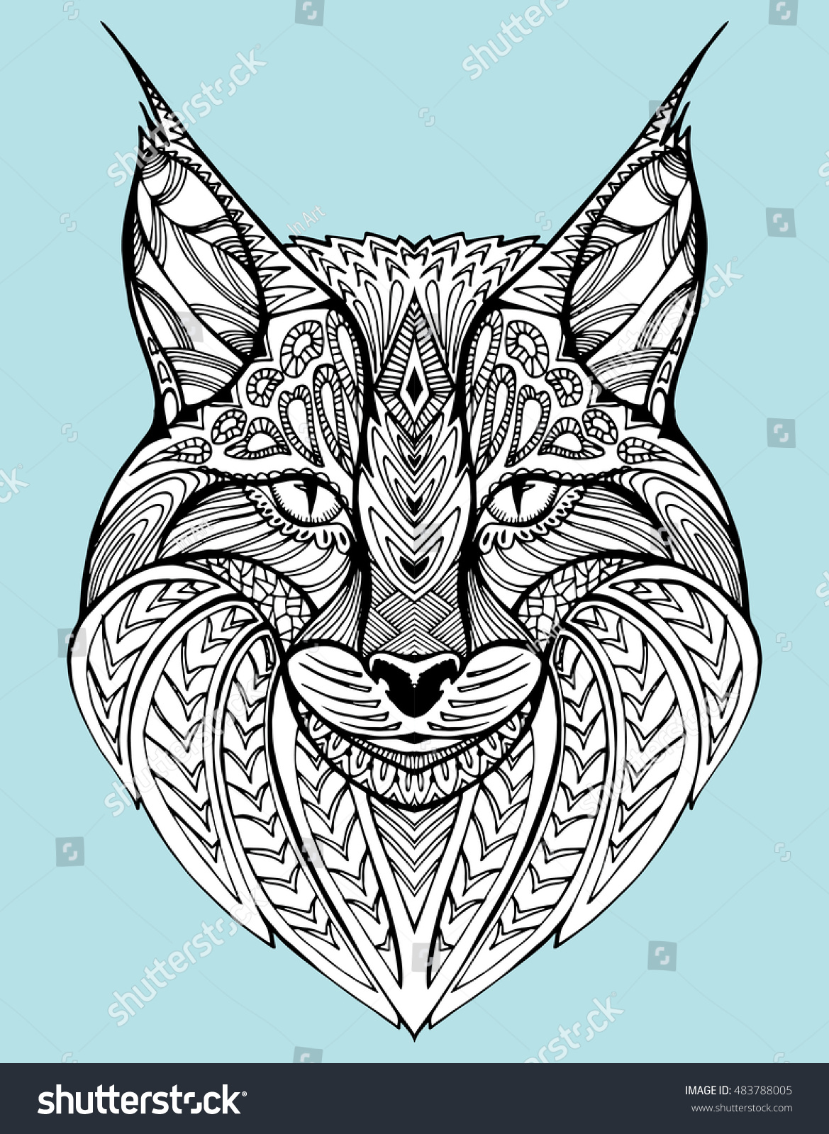Abstract portrait wild cat lynx predatory stock vector royalty free