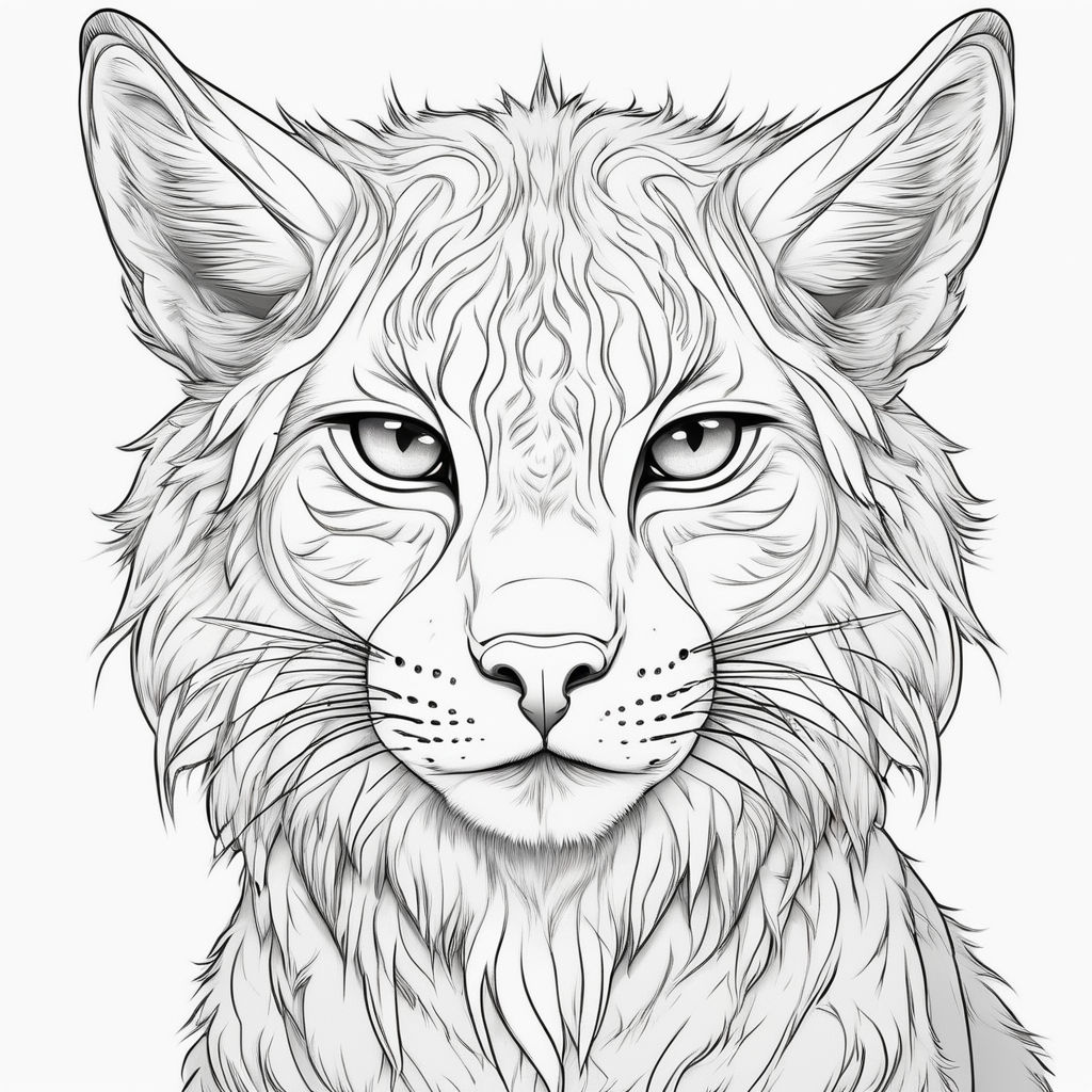 Beautiful lynx full body and flower pattern