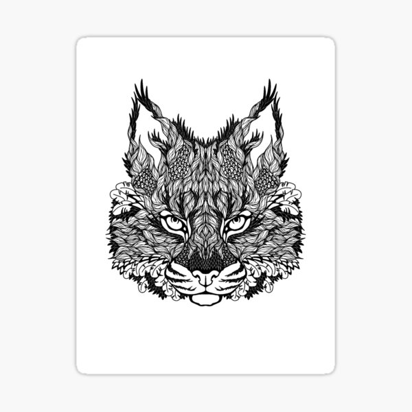 Adult coloring lynx poster by yuna