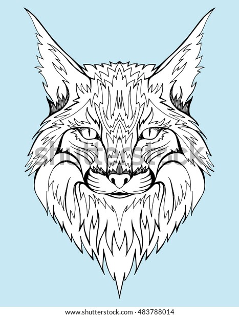 Abstract portrait wild cat lynx predatory stock vector royalty free
