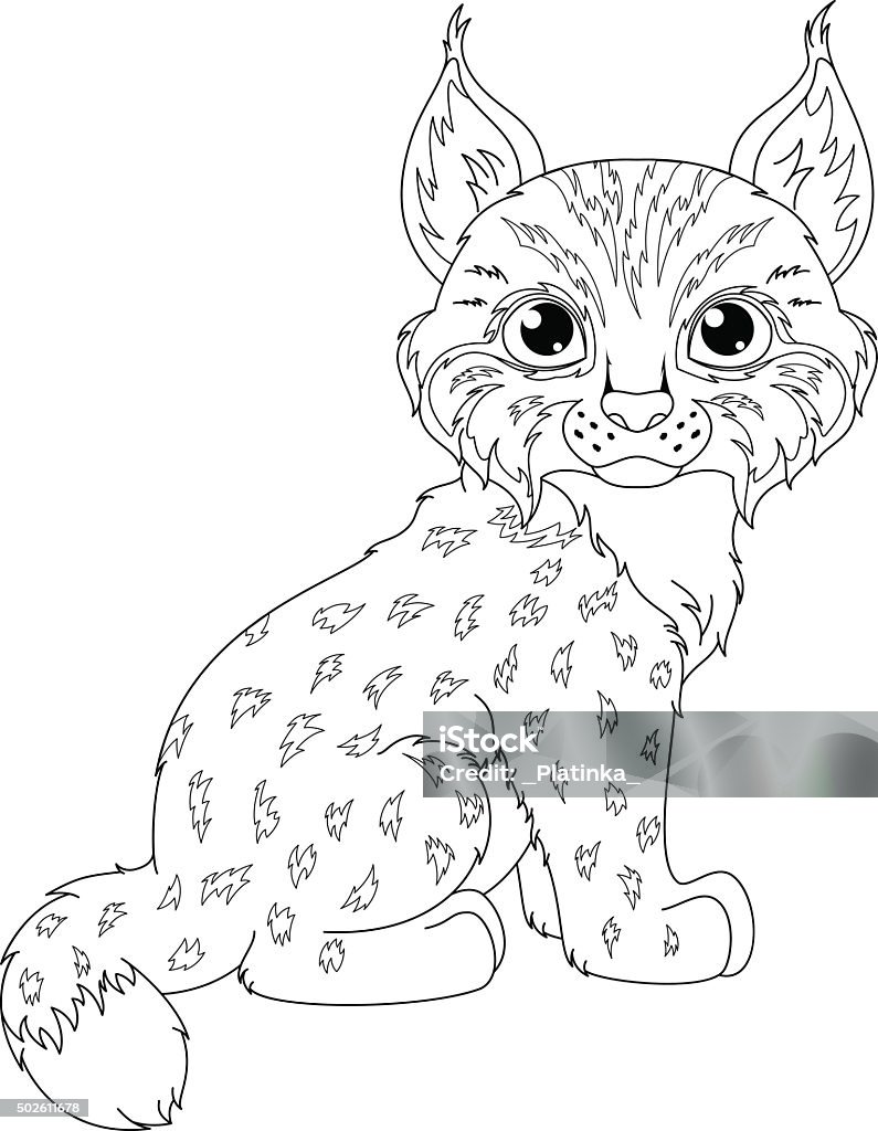 Lynx coloring page stock illustration