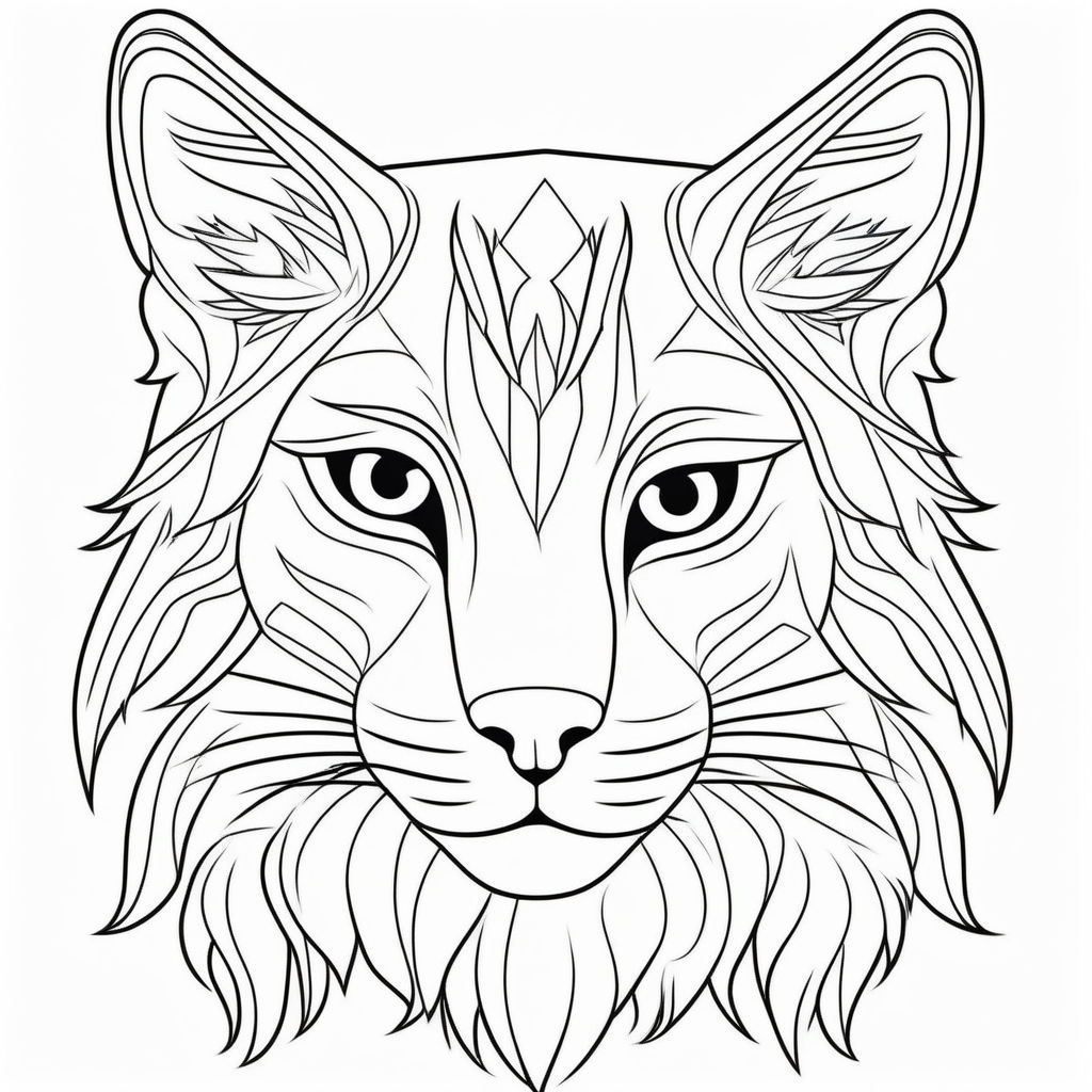 Wolf face logo line art