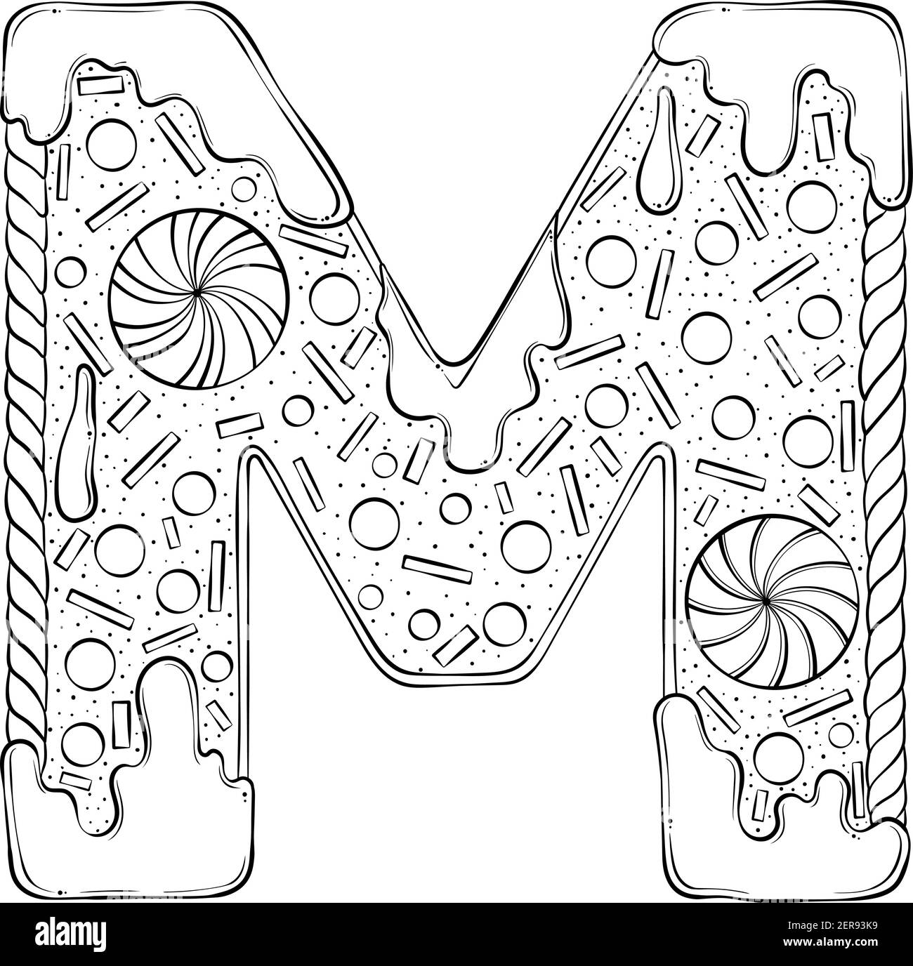 Cartoon letter m black and white stock photos images