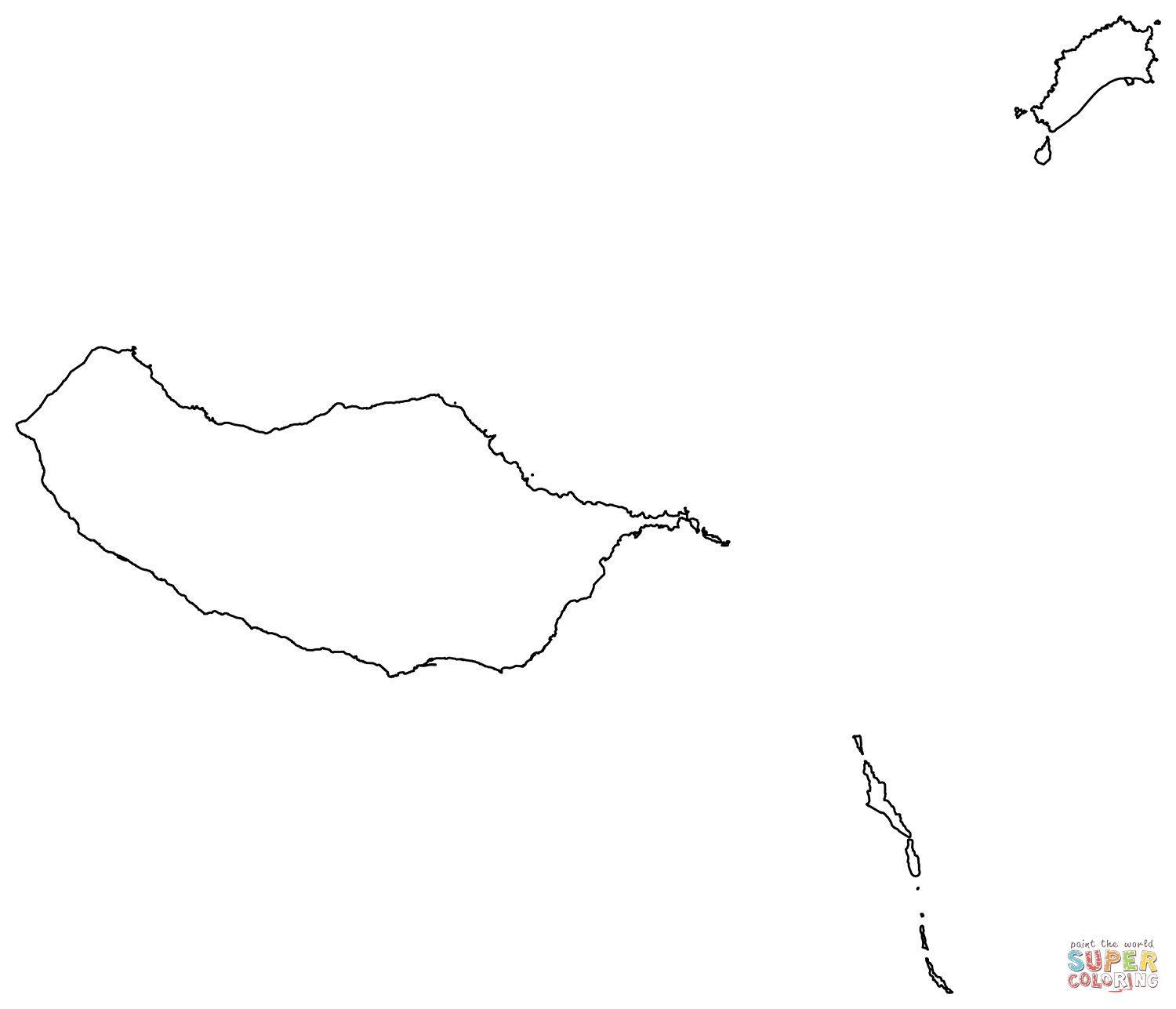 Outline map of madeira coloring page free printable coloring pages