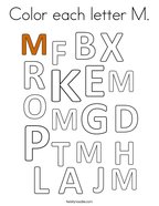 Letter m coloring pages
