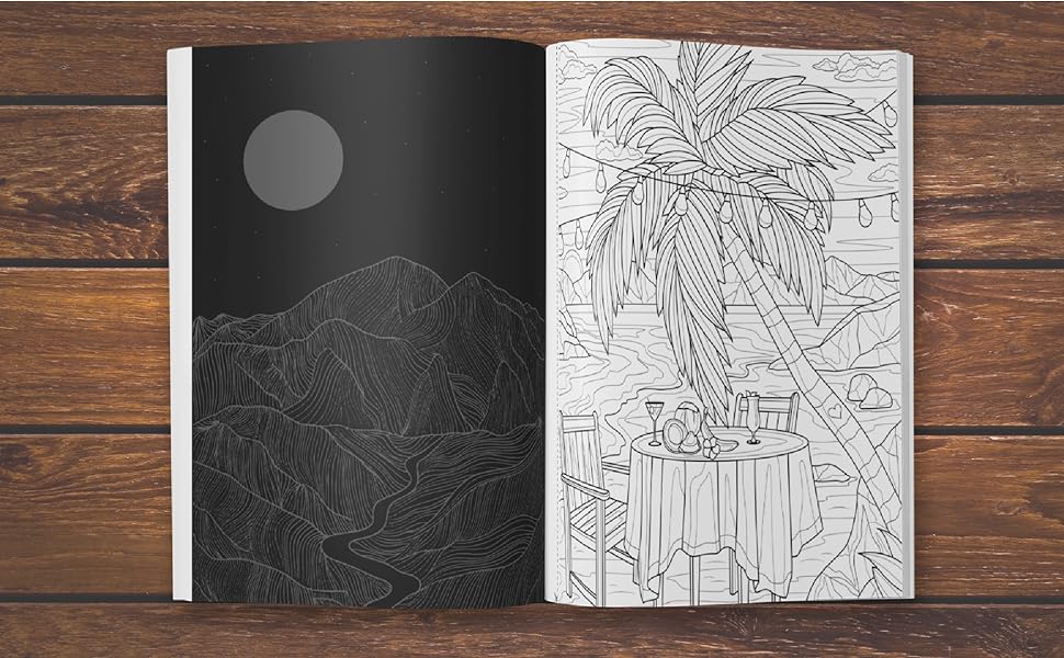 Nature landscapes an adult coloring book of pages with beautiful nature tropical beaches deserts beautiful mountain landscapes seascapes relaxing countryside scenes and many more station coloring book libros