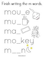 Letter m coloring pages