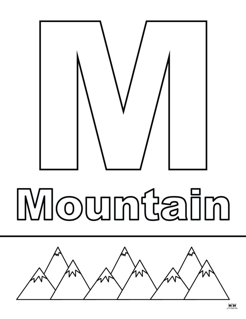 Letter m coloring pages