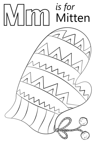 Letter m is for mitten coloring page from letter m category select from printableâ free printable coloring pages letter a crafts preschool coloring pages