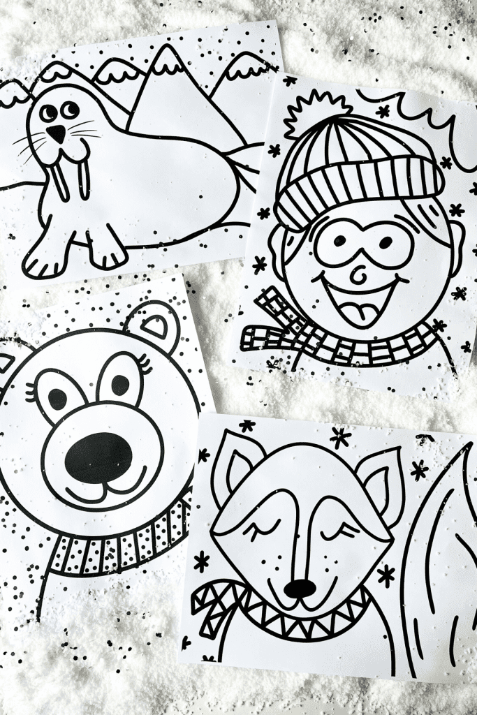 Winter coloring pages for kids