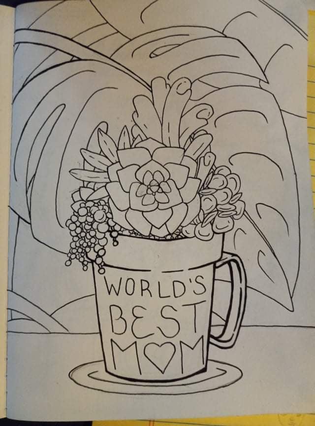 My mom wants a coloring book for christmas so im drawing one for her not all of the pages are plant themed but this has been my favorite one to draw so