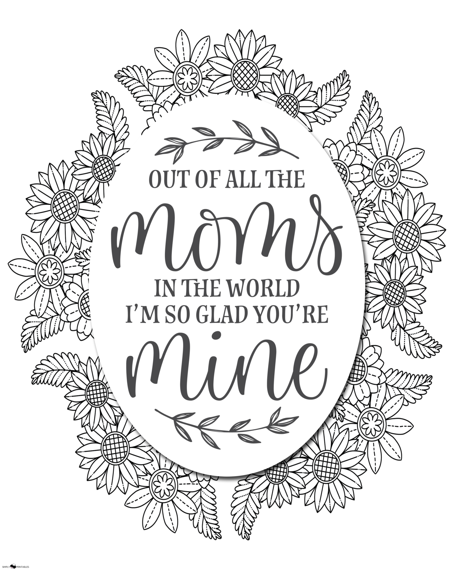 Free printable mothers day coloring page