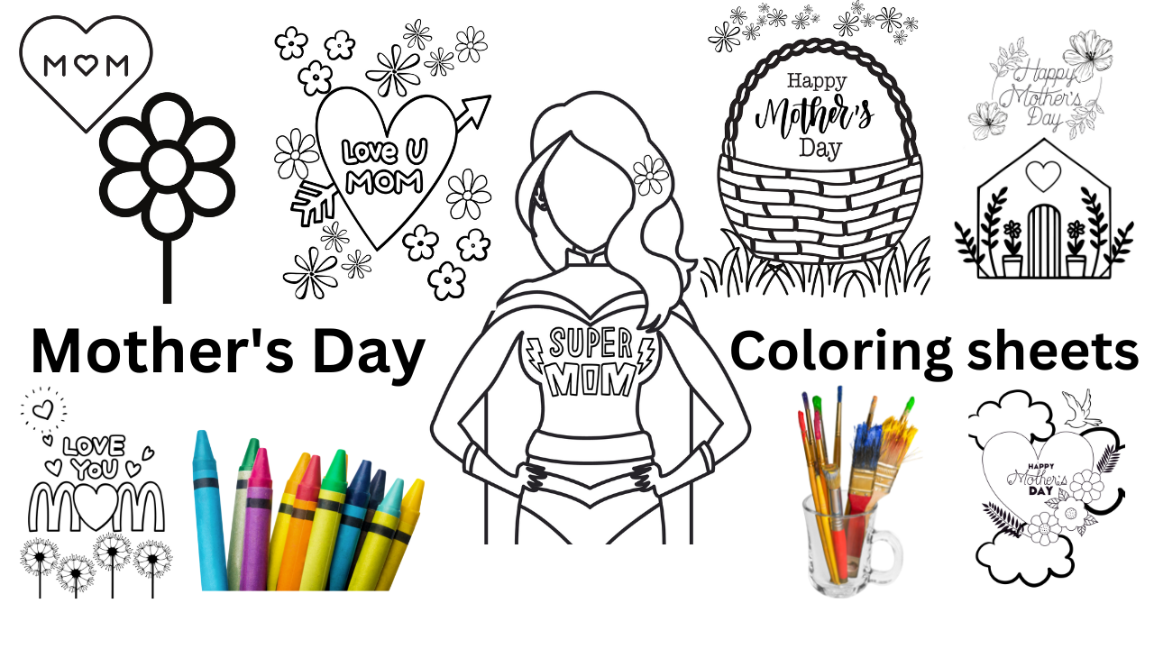 Happy mothers day flower coloring sheets â
