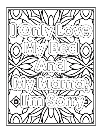 Premium vector funny mom quotes coloring page for kdp