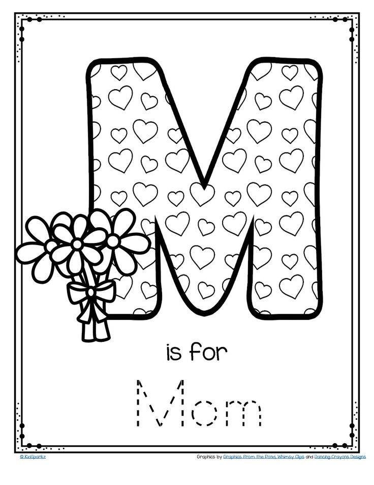 Mothers day poster card m is for mom trace and color free mothers day theme mothers day crafts preschool mothers day crafts for kids