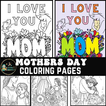 Mothers day coloring pages