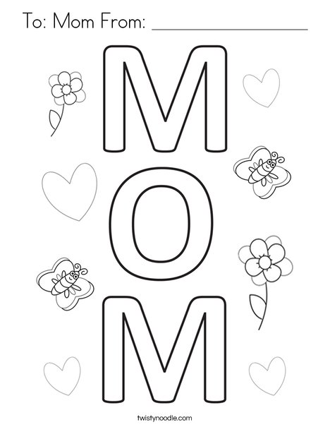 To mom from coloring page