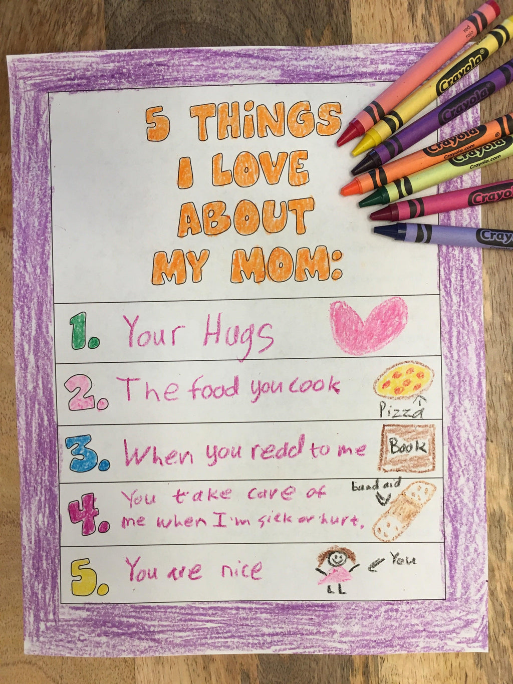 Mothers day coloring page for kids