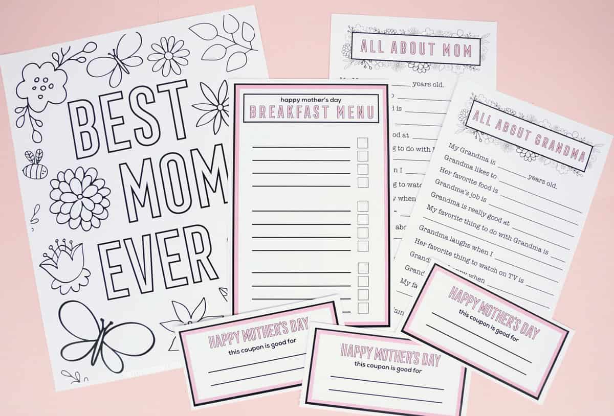 Mothers day printables coloring pages
