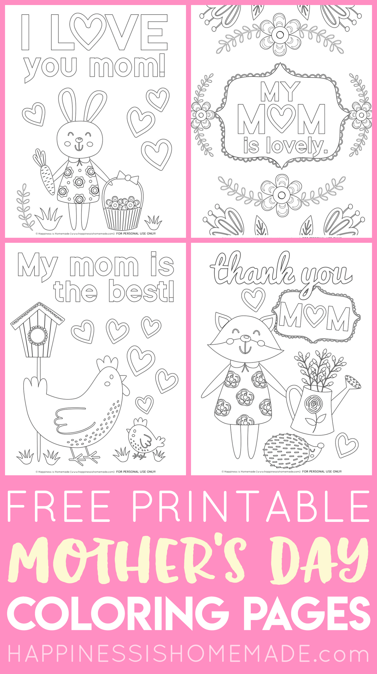 Mothers day printable coloring pages