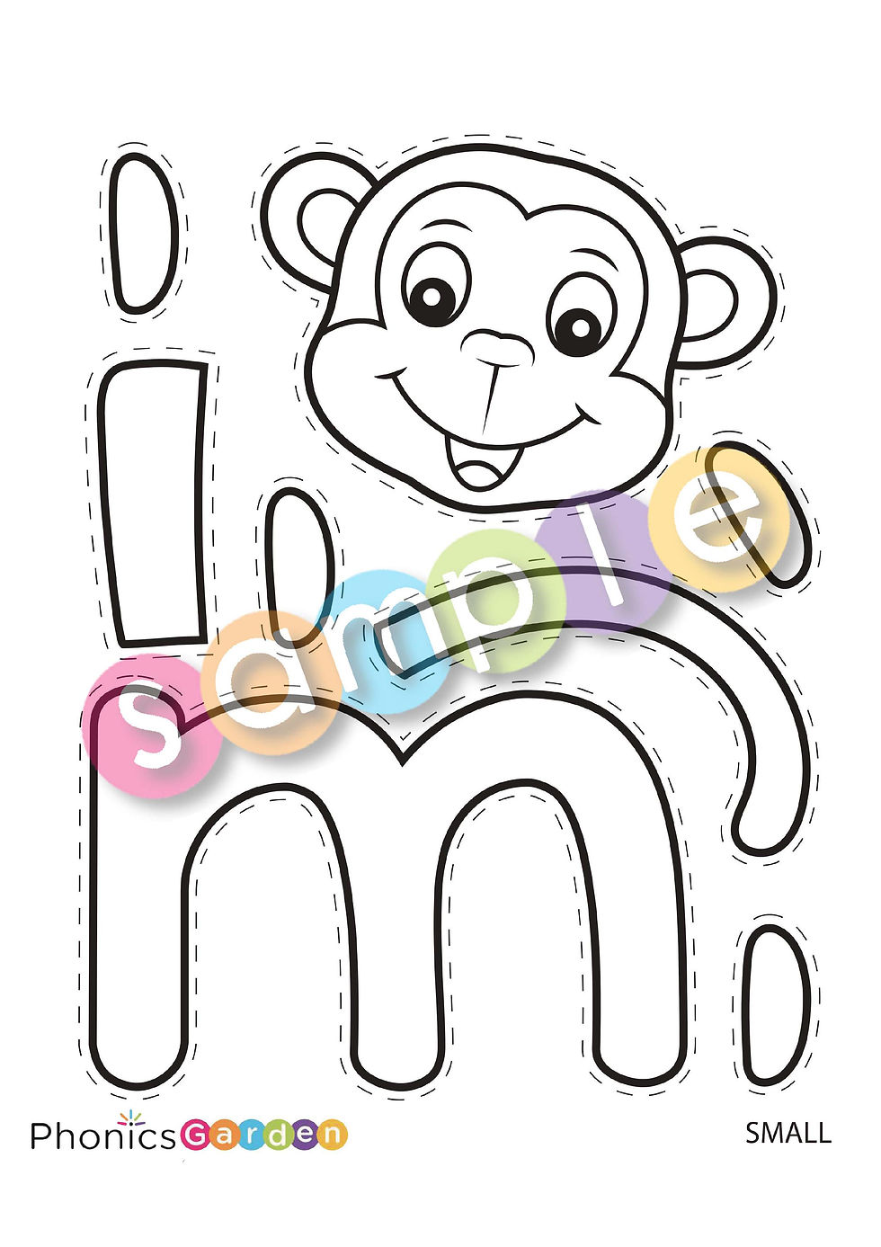 Mm letter craft monkey lowercase m pages phonics garden