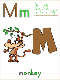 Alphabet letter m monkey preschool lesson plan printable activities and worksheets