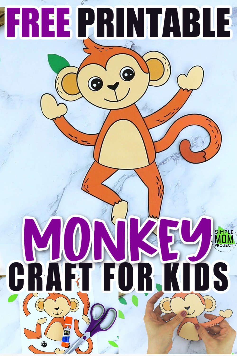 Free printable monkey craft template â simple mom project