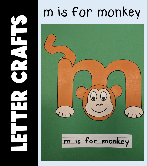 Uppercase lowercase letter m sound crafts