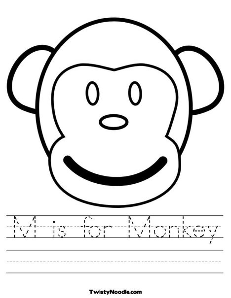 M is for monkey worksheet year of the monkey monkey coloring pages dear zoo