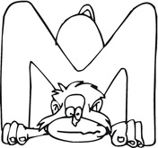 Letter m is for monkey coloring page free printable coloring pages