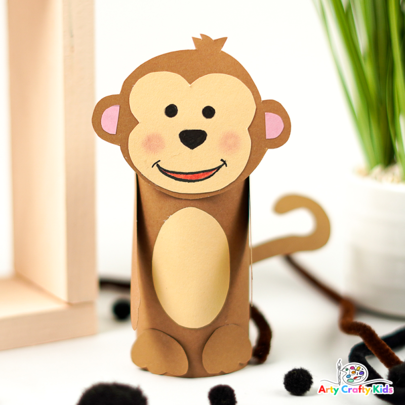 Paper roll monkey craft