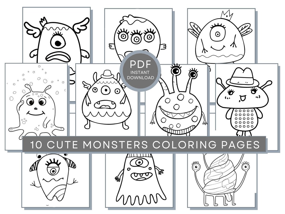 Monster coloring pages monster pdf monster printables monster coloring sheets monsters coloring pages monster activity pages
