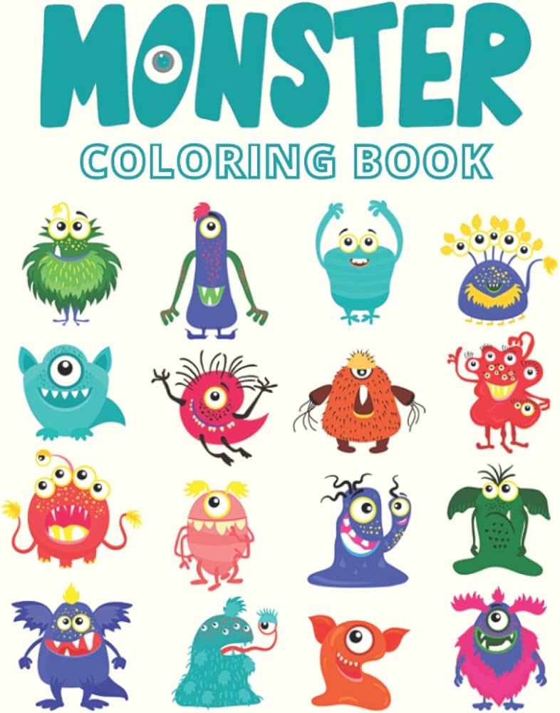 Monster coloring book coloring pages with cute spooky and funny