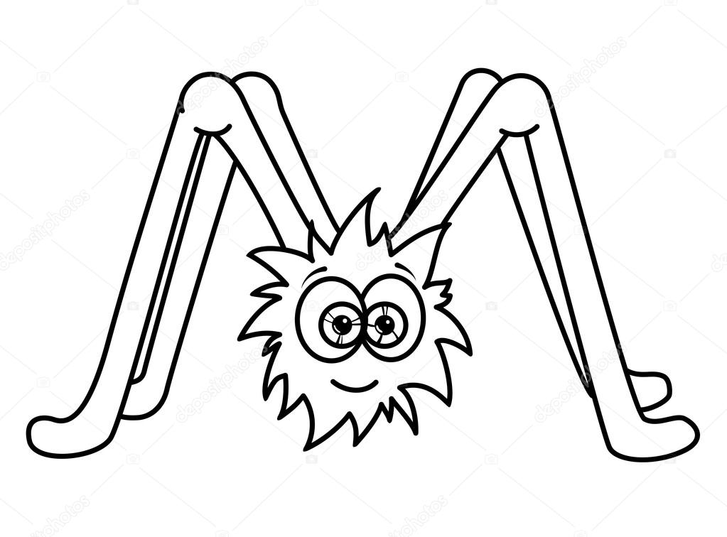 Monster alphabet coloring pages letter m stock vector by blackspring