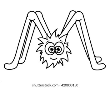 Monster alphabet coloring pages letter m stock vector royalty free