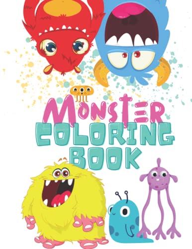 Monster coloring book for kids coloring pages with cute spooky and funny looking monsters monsters monster book for all ages by monika m