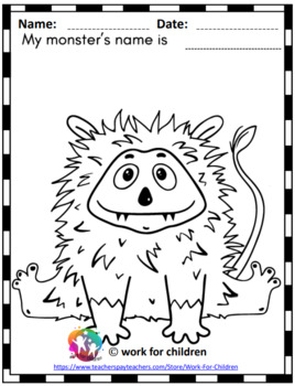 Printable monster coloring pages and activities for kids by work for children