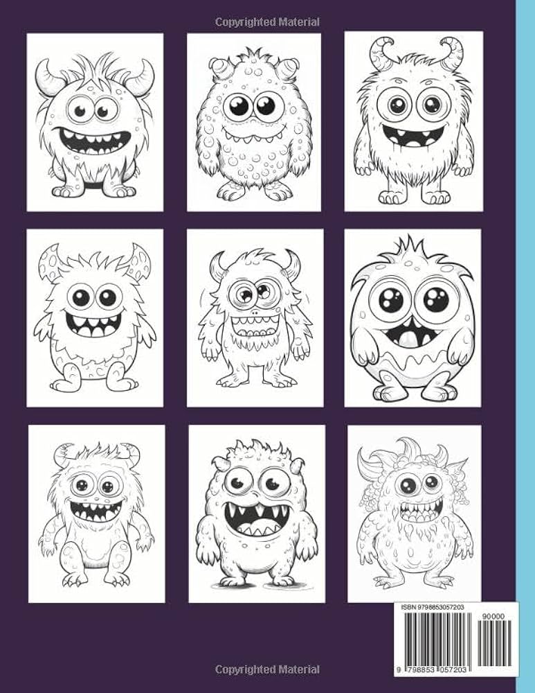 Adorable monsters coloring book cute funny and creative monster coloring book for kids ages happy funny monsters for kids and adults geek designs a touch of books