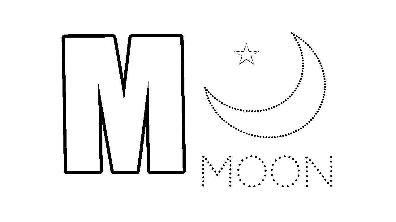 M for moon learn alphabet m words with drawing and coloring m is for moonð