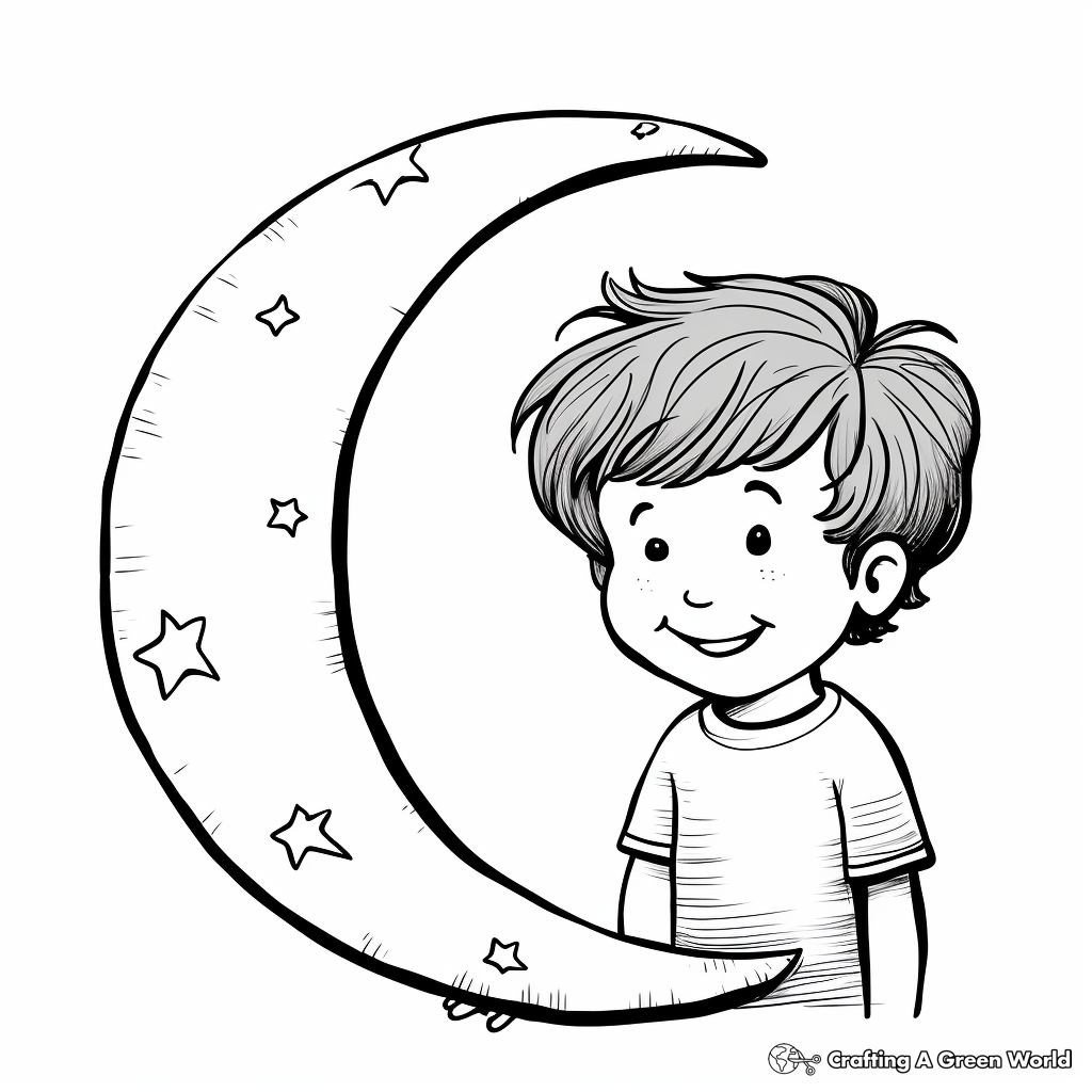 Crescent moon coloring pages